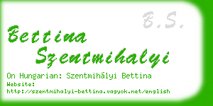 bettina szentmihalyi business card
