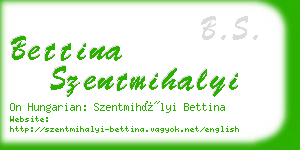 bettina szentmihalyi business card